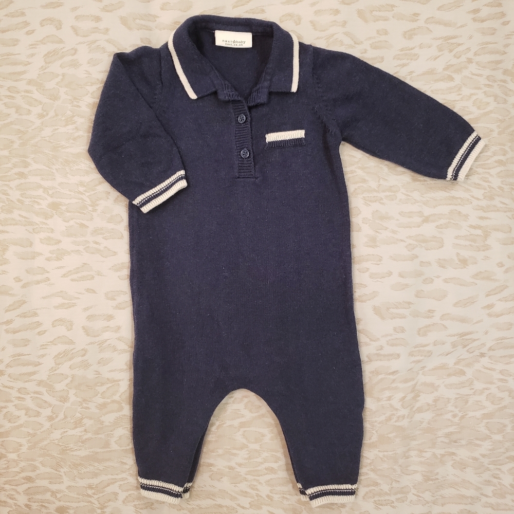 NEXT Navy Knit Onepiece 0-3m